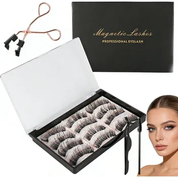 Umělé řasy 12 KUSŮ MAGNETICKÝCH UMĚLÝCH ŘAS SADA PŘIROZENÉ DLOUHÉ POHODLNÉ