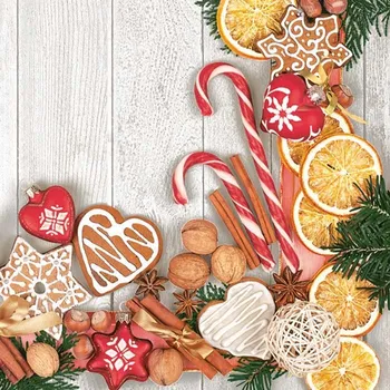 Vánoční dekorace Daisy Vánoční ubrousky 2615970 - Vánoční dobroty, 33x33cm, 20ks v150089