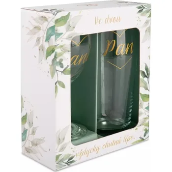 Sklenice Albi SVATEBNÍ SADA sklenice na pivo a víno PAN & PANÍ 7501041