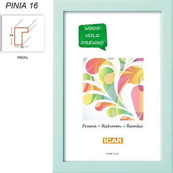 Rám na obraz Rámeček dřevěný Icar PINIA 16 10x15 mátový r020090