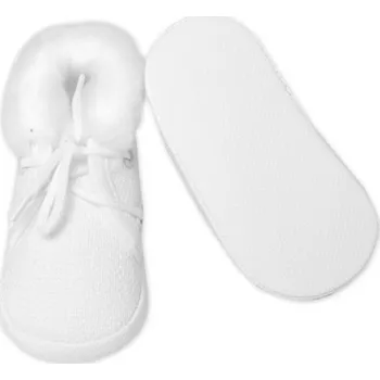 Dětská móda Kojenecké capáčky/botičky na šněrování s kožíškem, Baby Nellys, bílé