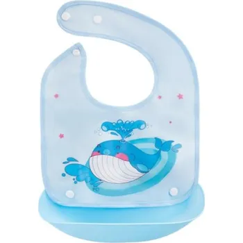 Bryndák Silikonový bryndáček s kapsičkou Velryba, modrá