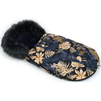 Fusak Zimní fusak Lux s kožešinkou, Listy 50 x 100cm - černý/zlatý