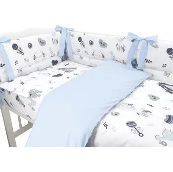 mantinel do postýlky BABY NELLYS 3-dílná sada Mantinel s povlečením, New Love Baby, modrá