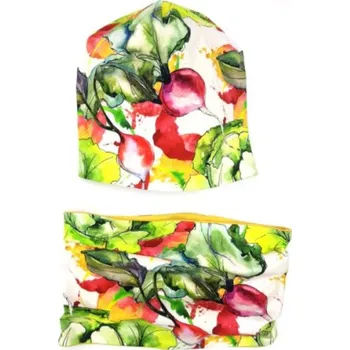 Čepice Bexa Jarní, podzimní dvouvrstvá čepice + komínek, Vegetables, vícebarevná