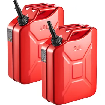 Auto-moto Vevor Kovová kanystra na palivo 20 l s výlevkou a rukojetí, 6 l/min, 2 ks