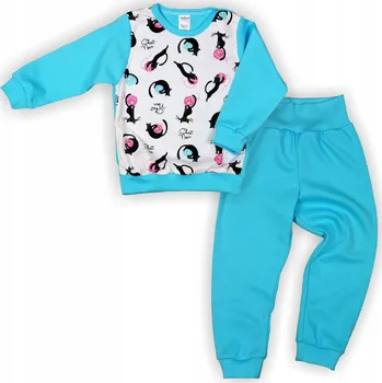 Dětské pyžamo s kočkami a klubíčky vlny, velikost 110 KLEKLE