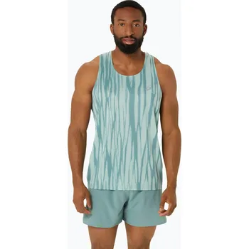 Pánské oblečení Pánské běžecké tílko tank top ASICS Road All Over Print Singlet light celadon/celadon