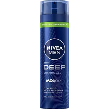 NIVEA MEN Deep Gel na holení s aktivním uhlím pro muže 200 ml