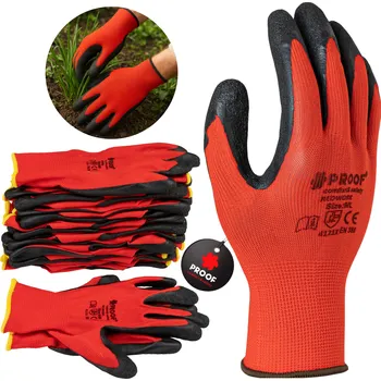 Pracovní rukavice Rukavice Proof pracovní rukavice redwork velikost 9 - L 12 párů
