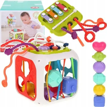 Senzorická kostka Nobo Kids třídič tvarů 6 kostek 18 m +