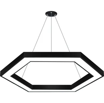 Interlook LPL-002 | Závěsné LED stropní svítidlo 80W šestiúhelník hliník CCD nebliká Φ120x6 Černý