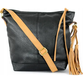 Kabelka Černá eko kůže kabelka přes rameno