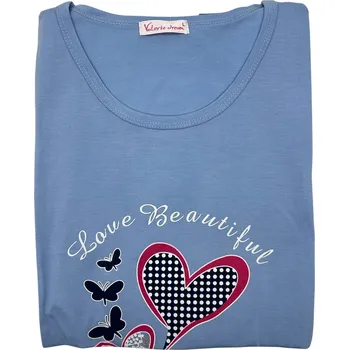 Dámské noční prádlo Valeria Dream Dámské pyžamo s dlouhým rukávem AMY Barva: Modrá, Velikost: 2XL