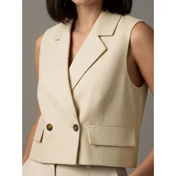 Dámský svetr Sinsay - Vesta s viskózou - béžová - 964AW-02M - 964AW-02M-XXL