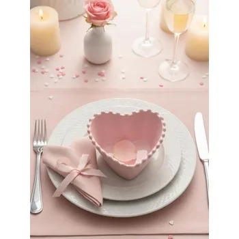 Sinsay - Valentýnská keramická miska ve tvaru srdce - pastelová růžová - 602HI-03X - 602HI-03X-ONE