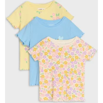 Dívčí oblečení Sinsay - Sada 3 triček - žlutá - 183DJ-11X - 183DJ-11X-80