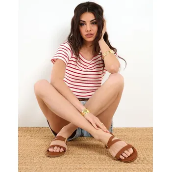 Dámská móda Sinsay - Pantofle s plochou podrážkou - hnědá - 957DG-88X - 957DG-88X-38