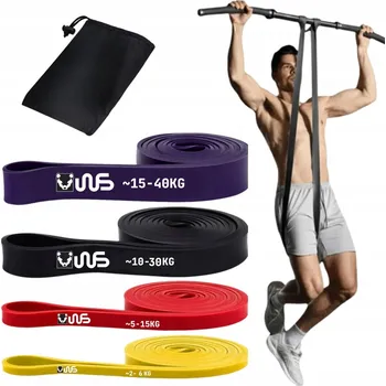 Odporové gumy sada na cvičení 4 ks Fitness Power Bands Crossfit Latex