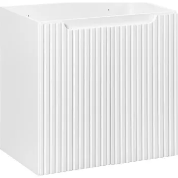 Koupelnový nábytek Závěsná koupelnová skříňka pod umyvadlo, 2 dvířka, bílá matná, 60x57x39 cm