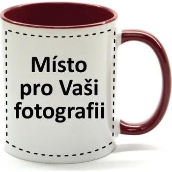 Fotohrnek COMBO Vínovo-bílý 1x foto 300ml 6710178