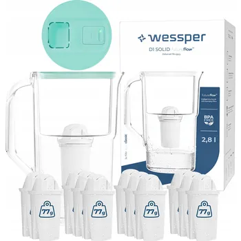 Filtrace vody Filtrační konvice Wessper D1 SOLID futureflow 2,8l mátová + 12x filtr