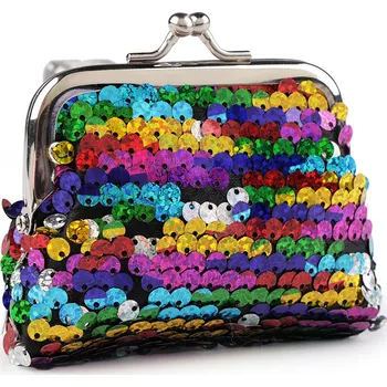 Peněženka Malá peněženka / mincovka s měnícími flitry, malé, 3 multikolor stříbrná