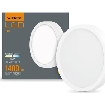 Stropní svítidlo Videx 18 W kulaté 19,20 cm bílé