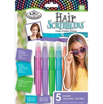 kreativní sada Křídové pastely na vlasy, 5 ks, základní odstíny