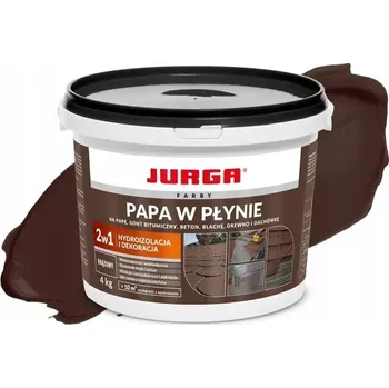 Průmyslové lepidlo Tekutá lepenka, střešní tmel, barva na střechu a plot JURGA 4 kg, hnědá