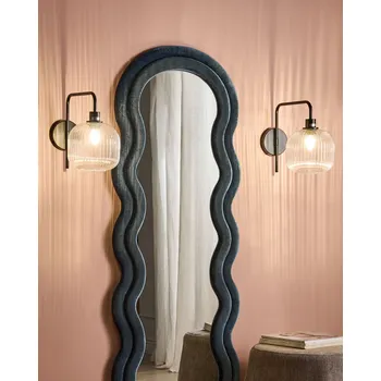 Osvětlení Nástěnná lampa černá železná skleněná stínidla světlo ložnice obývací pokoj moderní průmyslové Beliani