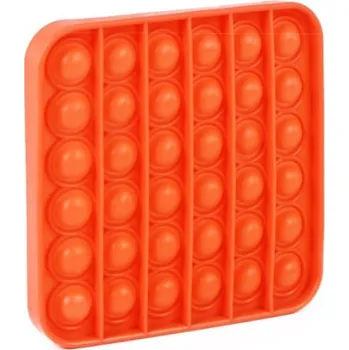 POP IT Pop It - Praskající bubliny silikon antistresová spol. hra, čtverec, oranžová