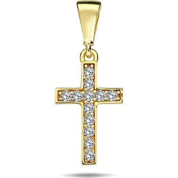 Přívěsek Zlatý přívěsek se zirkony křížek ZP0428XJ70-4700 (585/1000) 0,47g