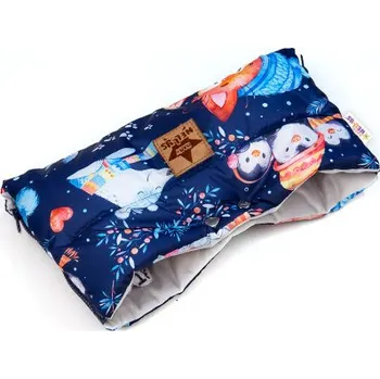Rukávník Rukávník ke kočárku, nepromokavý, PREMIUM Winter friends, granátový