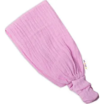 Zimní čelenka Lehká mušelínová čelenka Bandana, růžová, vel. 104/110