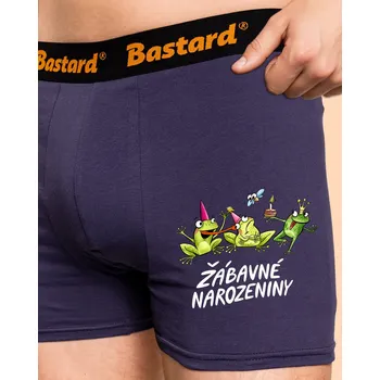 Trenýrky Bastard Žábavné narozeniny boxerky Blue Navy