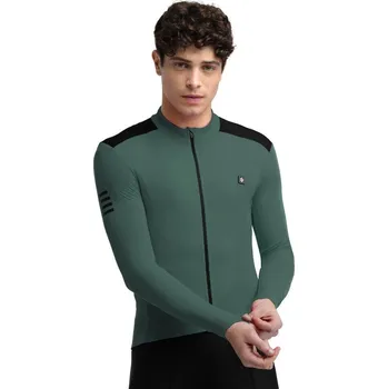 Pánská móda SIROKO Teplý pánský cyklistický dres SRX M4 Volta Vojenská Zelená 2XL ZELENÁ