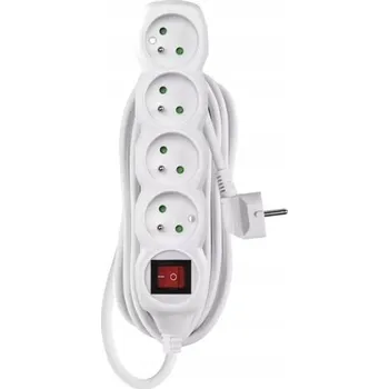 Prodlužovací kabel Prodlužovací Kabel přívod Emos 5 m, 4 ks, bílý