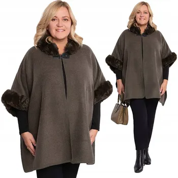 Podprsenka Khaki pončo s kožešinou UNI.