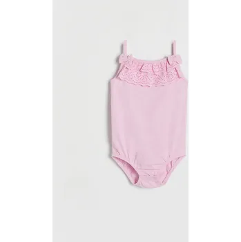 Kojenecký body Reserved - Body s ažurovým zdobením - pastelově růžová - 3272S-03X - 3272S-03X-80