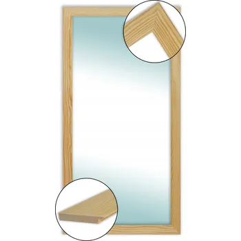 Zrcadlo Zrcadlo nástěnné obdélníkové s dřevěným rámem 500 x 1200 mm