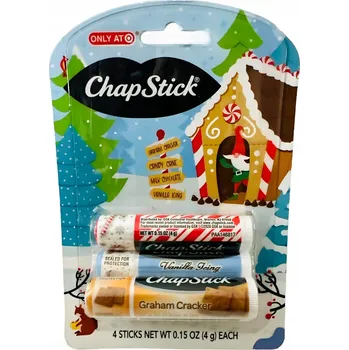 Péče o rty Hydratační balzám na rty Perníkové koření Chapstick vánoční sada 4 kusy