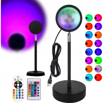 Lampička PROJEKTOR LAMPA IMITACE ZÁPADU SLUNCE LED RGB SUNSET NOČNÍ LAMPA + DÁLKOVÉ OVLÁDÁNÍ