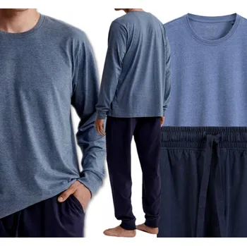 ATLANTIC NMP-387 Pánské pyžamo teplákové 100% Bavlna Mikina + Kalhoty - XL