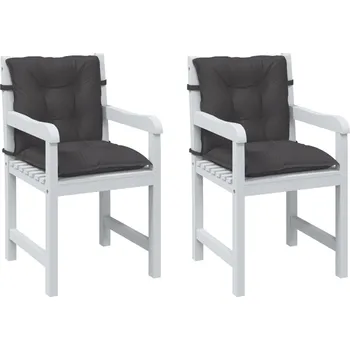 Podsedák vidaXL Podušky na židli nízké opěradlo 2 ks antracit melanž 100x50x7cm