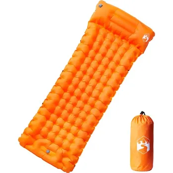 Spacák vidaXL Samonafukovací kempingová matrace s polštářem 1 osoba [4007098] Barva: Oranžová