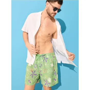 Pánské kraťasy Sinsay - Koupací kraťasy - limetková - 7859Y-72X - 7859Y-72X-S-1