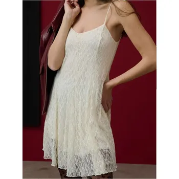 Dámské šaty Sinsay - Krajkové mini šaty - krémová - 605FI-01X - 605FI-01X-L