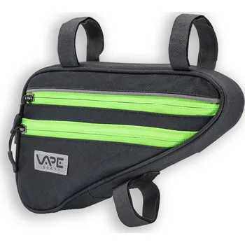 brašna na kolo Spin brašna trojúhelníková do rámu čtyřkapsá (černá/zelený zip)