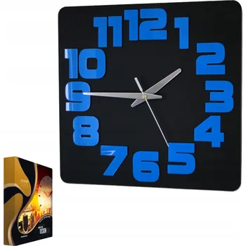 Hodiny Nástěnné hodiny v moderním stylu akrylové Logic Black_Blue Kulatý